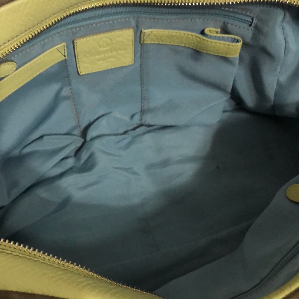Cole Haan Large Lime Green Leather Satchel - Picture 11 of 12